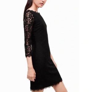 Aritzia Babaton Rafael Black Lace 3/4 Sleeve Mini Dress Size 4